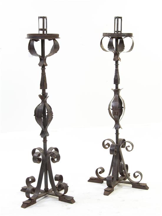 A Pair of Continental Wrought Iron