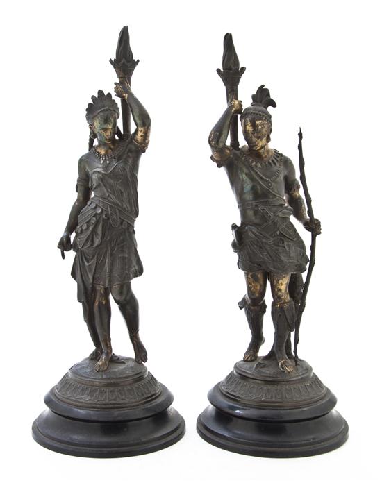 A Pair of Bronze Figures depicting 153eb2
