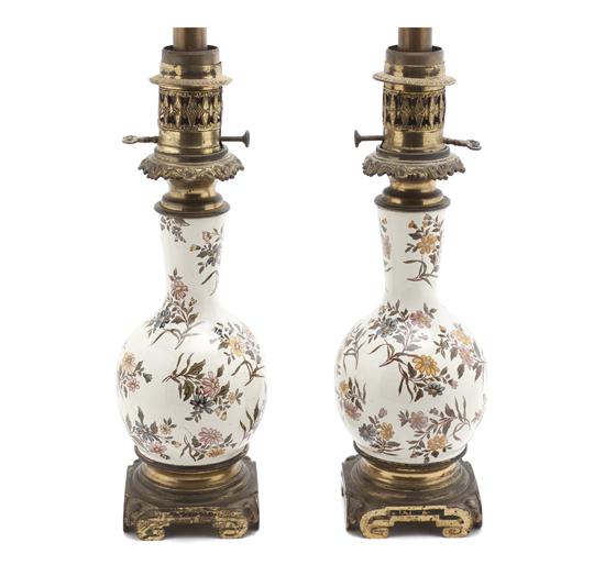 A Pair of French Ceramic Lamps