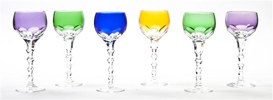 A Set of Six Bohemian Glass Stems