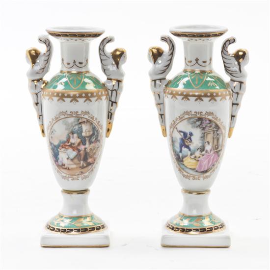 A Pair of French Porcelain Urns