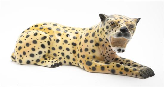An Italian Ceramic Model of a Leopard