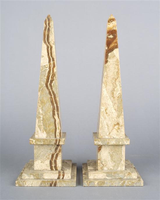 A Pair of Stone Obelisks Height 153efb