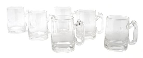 A Collection of Six Steuben Glass