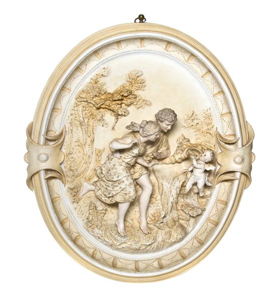  A Continental Bisque Relief Plaque 153f1f