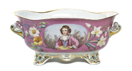 * A Paris Porcelain Center Bowl of elongated