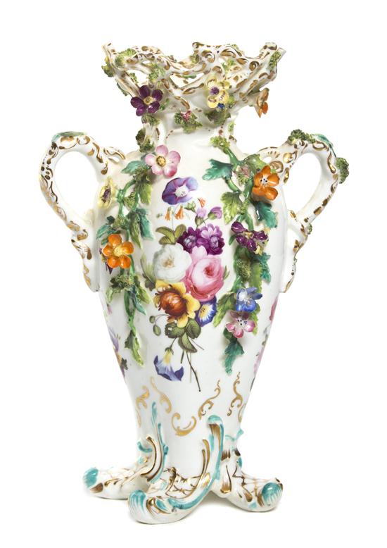 * A Dresden Porcelain Vase of handled