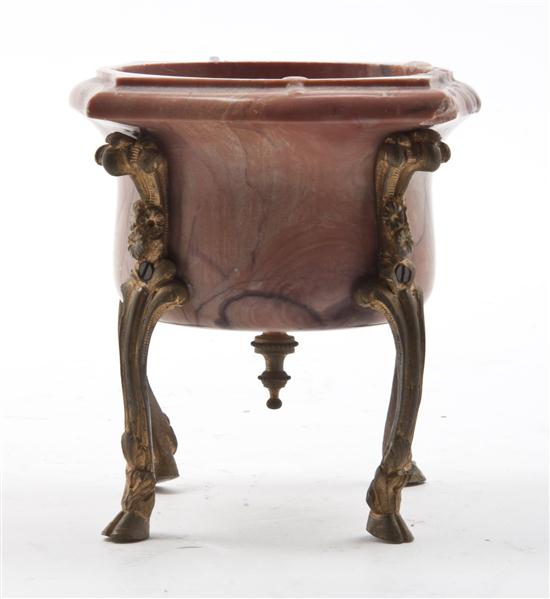 A Marble Coupe on Stand raised on gilt