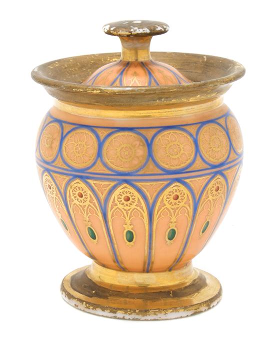 A Paris Porcelain Lidded Vase of ovoid