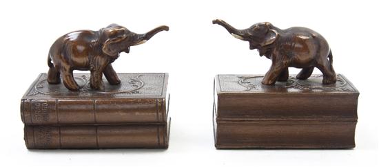 A Pair of Cast Metal Bookends in the