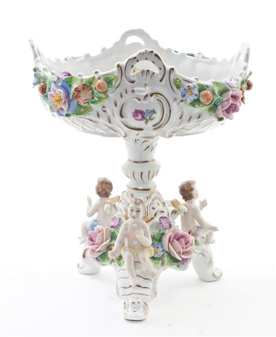 A Sitzendorf Porcelain Figural Compote