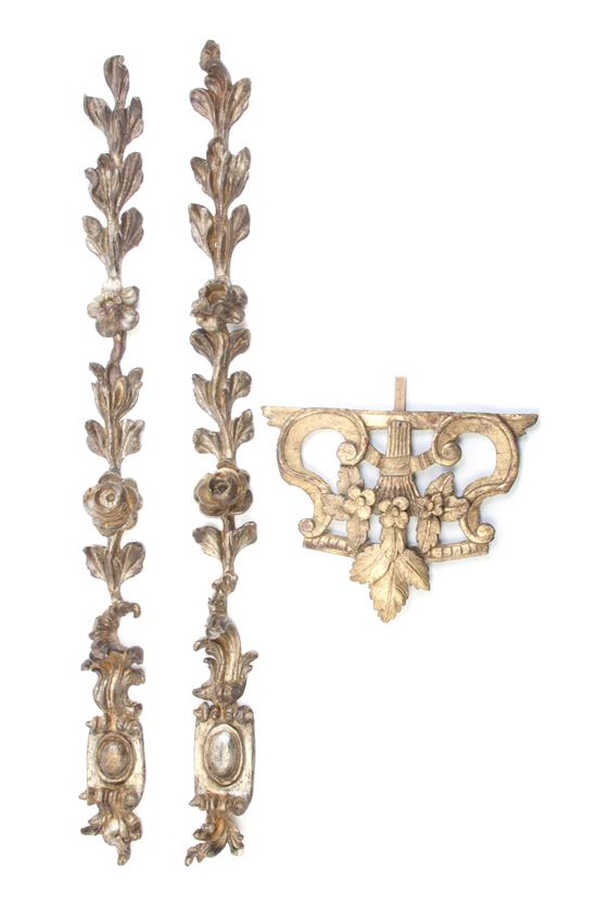 A Pair of Carved Giltwood Appliques