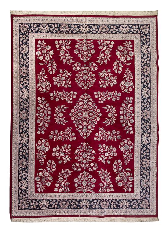 An Indo Kashan Wool Rug decorated