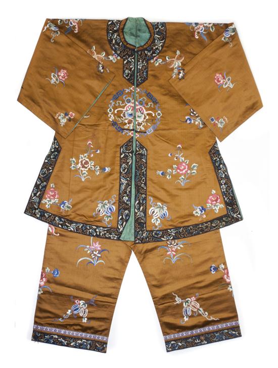 A Set of Chinese Silk Embroidered Garments