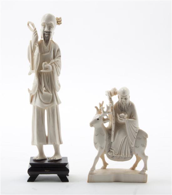 Two Chinese Ivory Figures one depicting 153fff