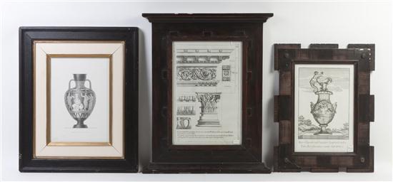 A group of three engravings depicting 153ff6