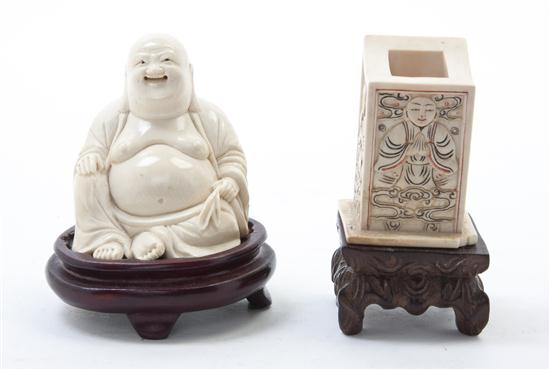 Two Chinese Carved Ivory Articles 154005