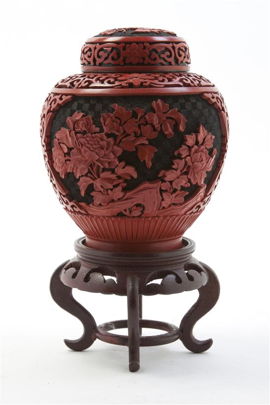  A Chinese Carved Cinnabar Lacquer 15401a