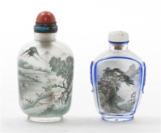 A Pair of Glass Snuff Bottles decorated 154026