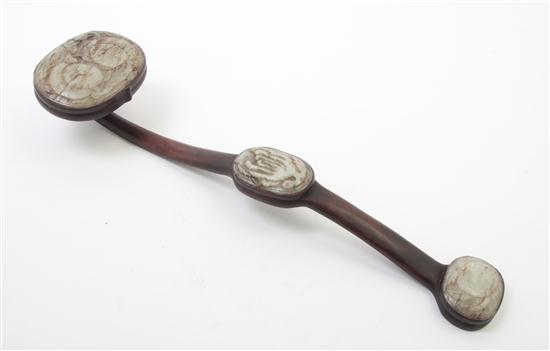 A Chinese Hardstone Ruyi Scepter