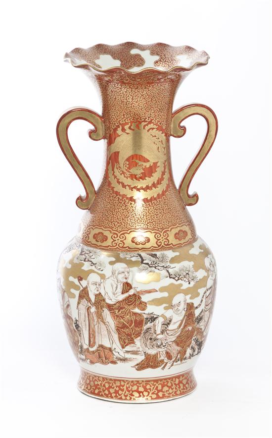 A Japanese Kutani Baluster Vase the