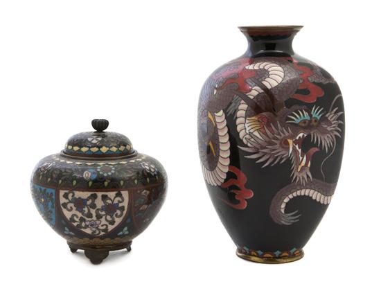 Two Japanese Cloisonne Vessels