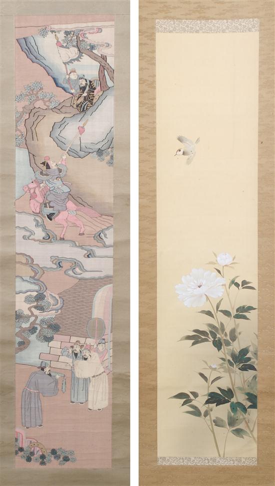 Two Chinese Scrolls one depicting 154058