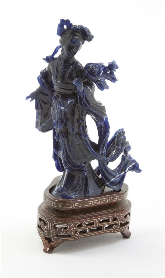A Chinese Lapis Figural Carving