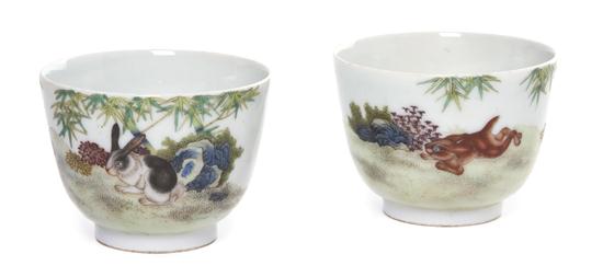 A Pair of Chinese Porcelain Wine