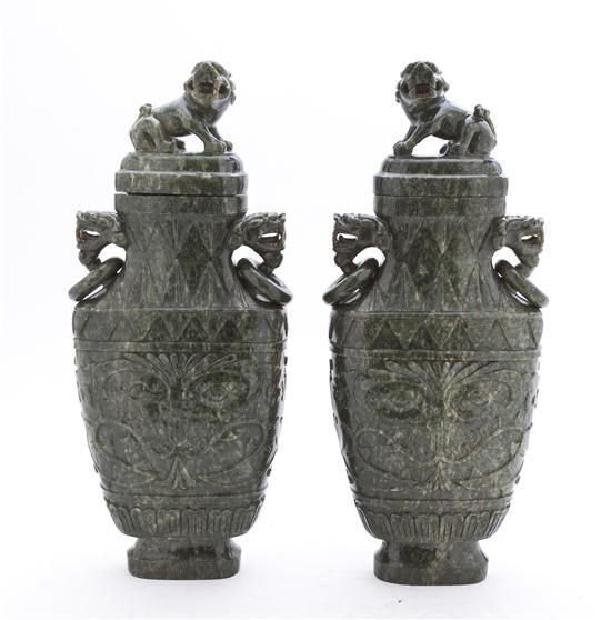 A Pair of Carved Hardstone Lidded 1540ad