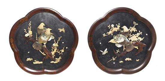 A Pair of Japanese Floriform Plaques 1540c4