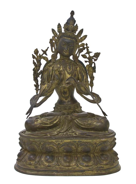 A Bronze Model of a Buddhist Deity