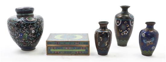 Five Chinese Cloisonne Articles