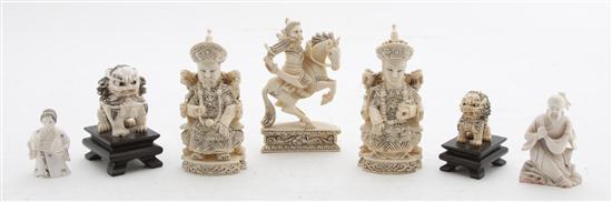 * A Group of Seven Carved Ivory Figures