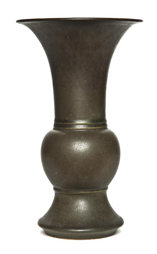 A Chinese Pottery Gu Form Vase