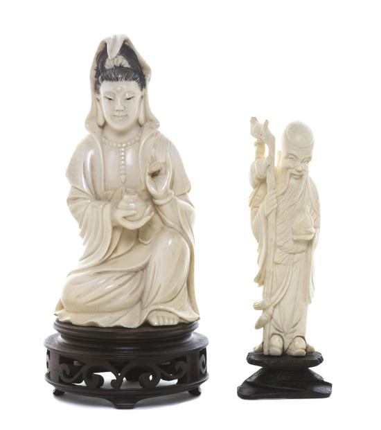  Two Chinese Carved Ivory Figures 154100