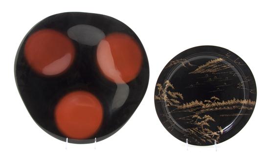  Two Japanese Lacquered Centerpiece 154103