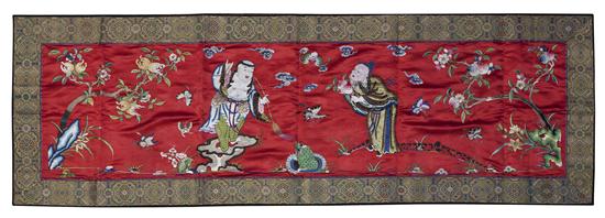 A Chinese Silk Embroidery depicting