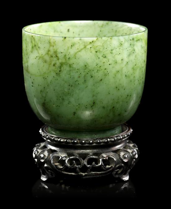  A Chinese Spinach Jade Wine Cup 154200