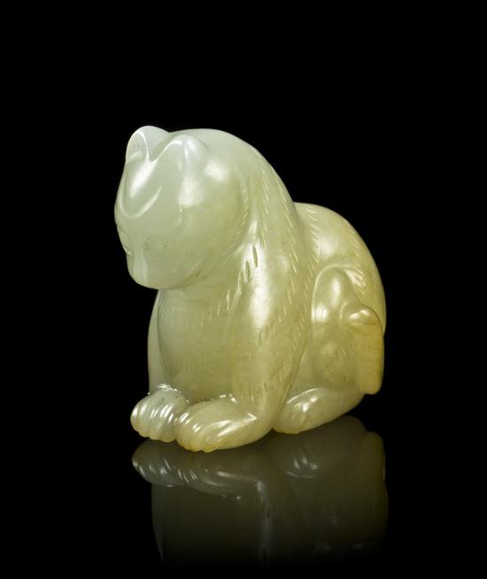 A Carved Jade Toggle of a Tiger 15420f