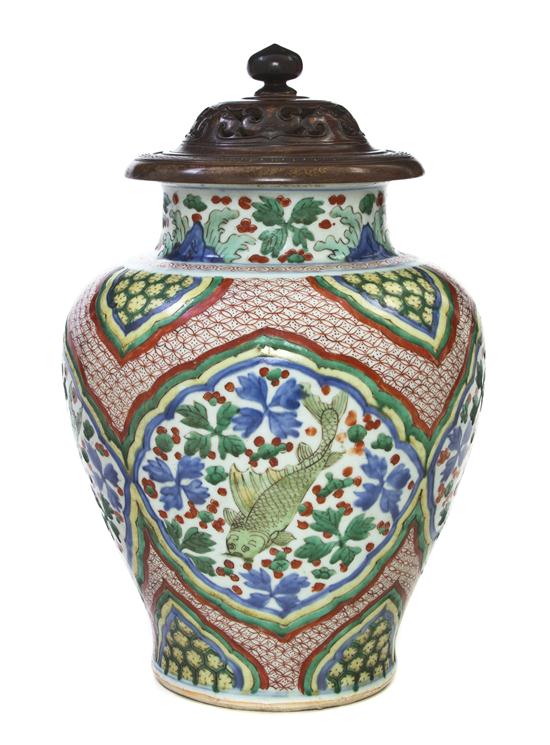 A Chinese Wucai Baluster Jar the 15425a