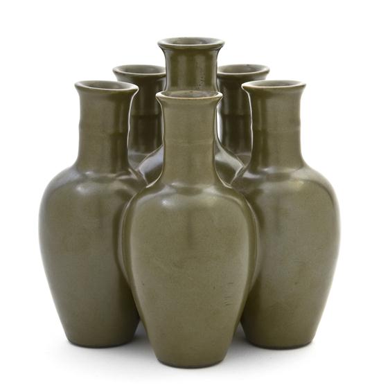 A Ceramic Teadust Glazed Six Stemmed 154274