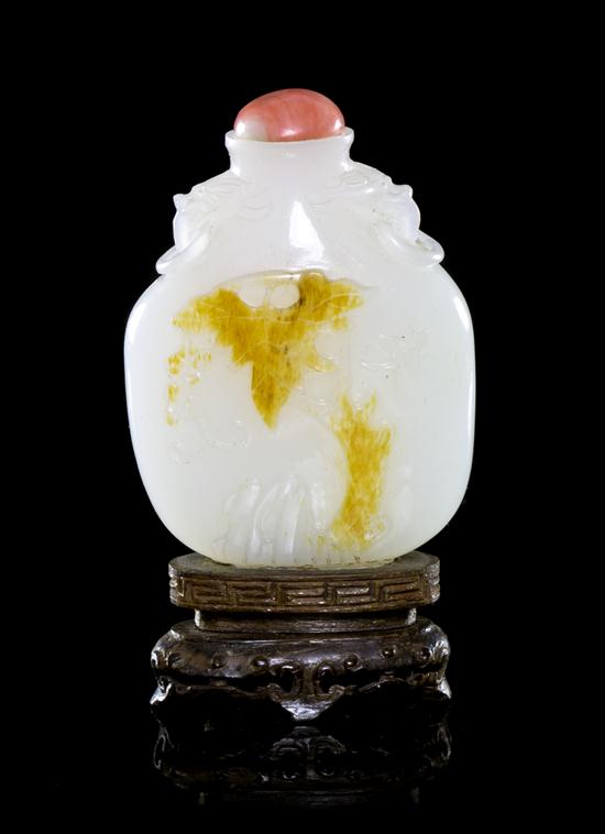 * A White Jade Snuff Bottle with