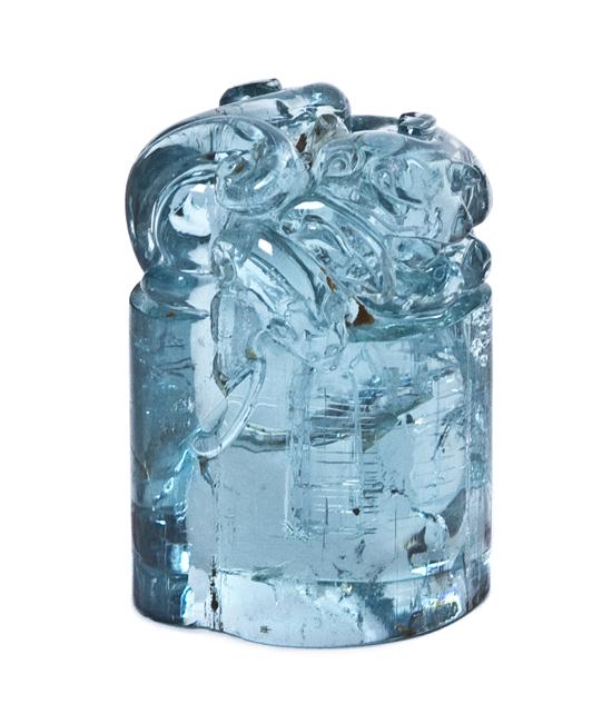 A Chinese Carved Aquamarine Seal