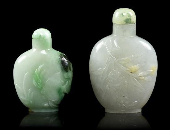 A Group of Two Jadeite Snuff Bottles 15428b