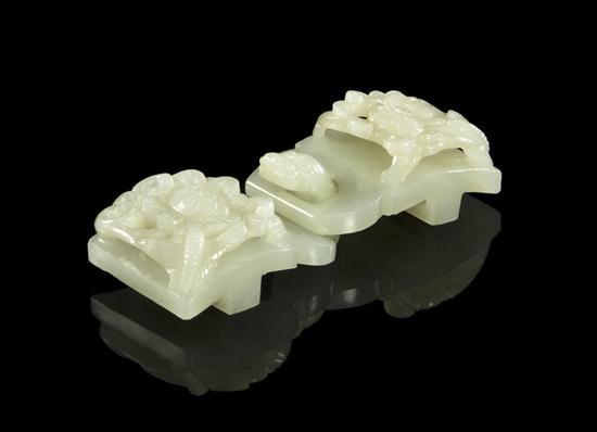 A Chinese White Jade Belt Buckle 1542ca