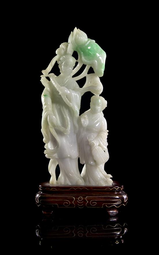 A Chinese White Jadeite Carving