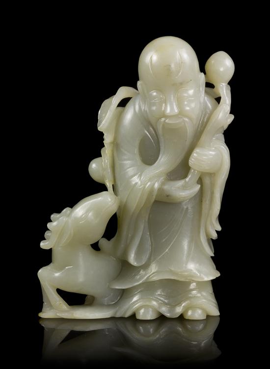 A Nephrite Jade Carving of a Robed 1542cf