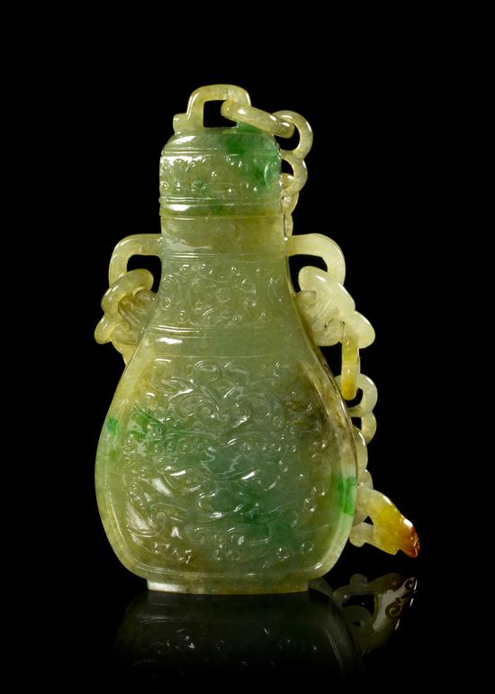 A Jade Lidded Vessel with Chain