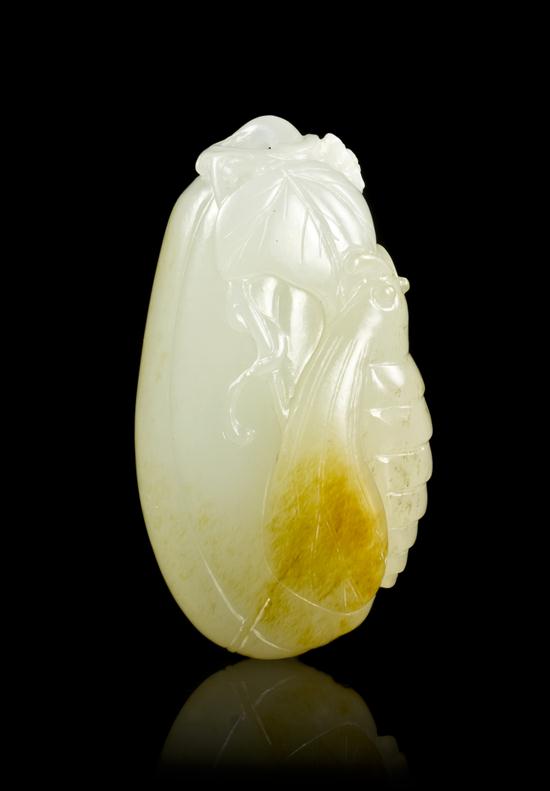 A Chinese Carved White Jade Toggle 1542c9